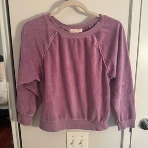 SUZIE KONDI Purple Plum Saba Raglan Top in Velour